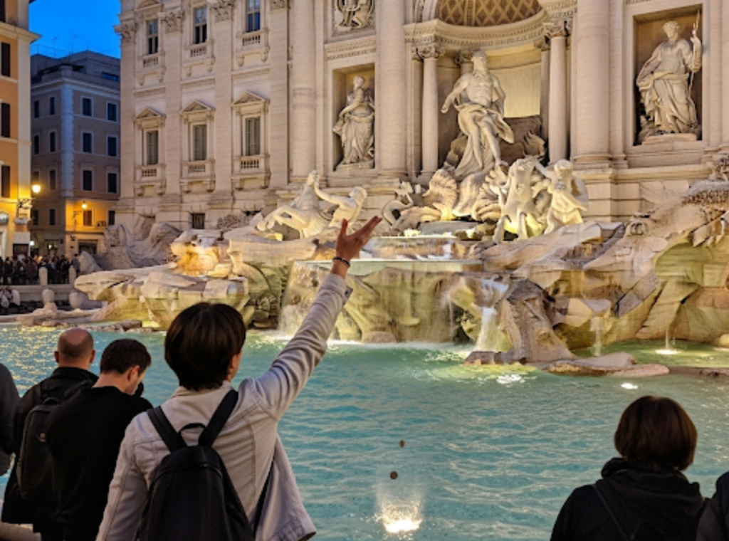 Tirar una moneda de espaldas a la Fontana di Trevi es un ritual casi obligatorio para quien visita Roma