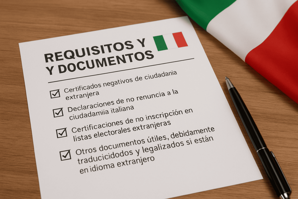REQUISITOS Y DOCUMENTOS PARA LA OBTENCIÓN DE LA CIUDADANÍA ITALANA POR DESCEDENCIA 