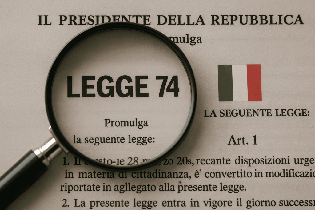 FOCO DEL PROBLEMA EN LA COMISIÓN EUROPEA: LEY 74/25  DE CIUDADANÍA ITALIANA