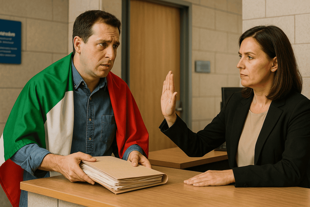 NO DIALOGAR CON LA COMUNA ANTES DE VIAJAR A ITALIA 