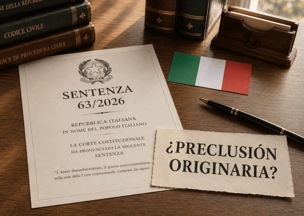 ¿QUÉ ES LA “PRECLUSIÓN ORIGINARIA” EN LA SENTENCIA 63/2026?: la tijera de papel que corta tu historia 