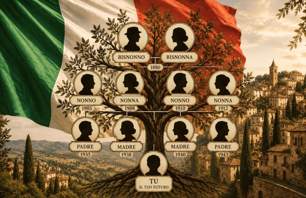 Árbol genealógico familiar y actas italianas — ciudadanía italiana por vía judicial y derecho de sangre