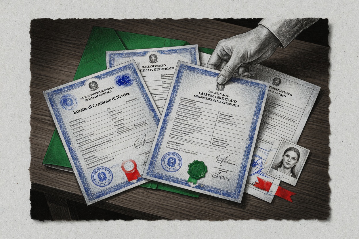 LOS DOCUMENTOS NECESARIOS PARA SOLICITAR EL PASAPORTE ITALIANO SON: