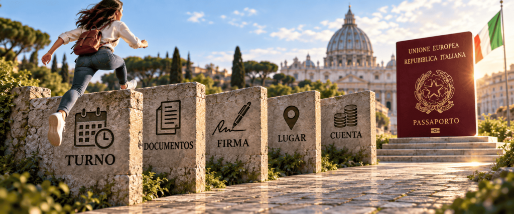 LOS CINCO MUROS DEL TRÁMITE DE CIUDADANÍA ITALIANA POR CUENTA PROPIA