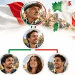 Ciudadanía italiana para mis hijos mayores: el abuelo italiano, su hijo y tres nietos adultos