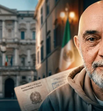 Jorge, de 60 años, con el documento de su ciudadanía italiana reconocida por el Tribunale Ordinario di Catanzaro